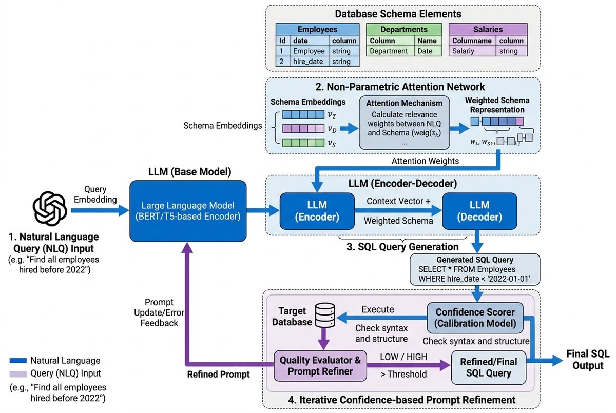 Integrating Non-Parametric Attention and Prompt Refinement to Enhance LLM-Based Text-to-SQL Without External Knowledge